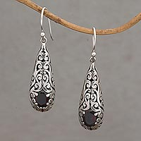 Garnet dangle earrings, 'Dangling Vines'