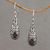 Garnet dangle earrings, 'Dangling Vines' - Handcrafted Garnet and Sterling Silver Dangle Earrings