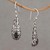 Garnet dangle earrings, 'Dangling Vines' - Handcrafted Garnet and Sterling Silver Dangle Earrings