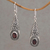 Garnet dangle earrings, 'Sparkling Delight' - Handcrafted Garnet and Sterling Silver Dangle Earrings