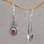Garnet dangle earrings, 'Sparkling Delight' - Handcrafted Garnet and Sterling Silver Dangle Earrings (image 2b) thumbail