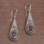 Garnet dangle earrings, 'Sparkling Delight' - Handcrafted Garnet and Sterling Silver Dangle Earrings (image 2c) thumbail