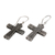 Sterling silver dangle earrings, 'Cross Pathways' - Handcrafted Sterling Silver Cross Dangle Earrings (image 2e) thumbail
