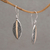 Sterling silver and gold accent dangle earrings, 'Luminous Shields' - Sterling Silver Dangle Earrings with 18k Gold Accents (image 2c) thumbail