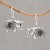 Garnet dangle earrings, 'Elephant Delight' - Garnet and Sterling Silver Elephant Dangle Earrings (image 2) thumbail