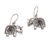 Garnet dangle earrings, 'Elephant Delight' - Garnet and Sterling Silver Elephant Dangle Earrings thumbail