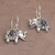Garnet dangle earrings, 'Elephant Delight' - Garnet and Sterling Silver Elephant Dangle Earrings (image 2b) thumbail