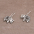 Garnet dangle earrings, 'Elephant Delight' - Garnet and Sterling Silver Elephant Dangle Earrings