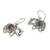 Garnet dangle earrings, 'Elephant Delight' - Garnet and Sterling Silver Elephant Dangle Earrings (image 2d) thumbail
