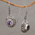 Amethyst dangle earrings, 'Bright Wonder' - Amethyst and Sterling Silver Dangle Earrings from Indonesia (image 2b) thumbail
