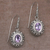 Amethyst dangle earrings, 'Bright Wonder' - Amethyst and Sterling Silver Dangle Earrings from Indonesia (image 2c) thumbail
