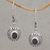 Garnet dangle earrings, 'Bright Wonder' - Handcrafted Garnet and Sterling Silver Dangle Earrings (image 2) thumbail