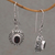 Garnet dangle earrings, 'Bright Wonder' - Handcrafted Garnet and Sterling Silver Dangle Earrings (image 2b) thumbail