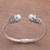 Cultured pearl cuff bracelet, 'Forest Gleam' - Cultured Pearl Leaf Motif Cuff Bracelet from Bali (image 2c) thumbail