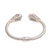 Cultured pearl cuff bracelet, 'Forest Gleam' - Cultured Pearl Leaf Motif Cuff Bracelet from Bali (image 2f) thumbail