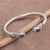 Amethyst cuff bracelet, 'Floral Iridescence' - Amethyst and Sterling Silver Floral Cuff Bracelet from Bali (image 2) thumbail