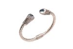 Blue topaz cuff bracelet, 'Sky Weave' - Blue Topaz and Sterling Silver Cuff Bracelet from Bali