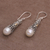 Gold accented cultured pearl dangle earrings, 'Dazzling Swirls' - Gold Accent Cultured Pearl Dangle Earrings from Bali (image 2d) thumbail