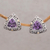 Gold accent amethyst button earrings, 'Mystic Force' - Gold Accent Amethyst Button Earrings from Bali (image 2) thumbail