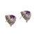 Gold accent amethyst button earrings, 'Mystic Force' - Gold Accent Amethyst Button Earrings from Bali (image 2d) thumbail