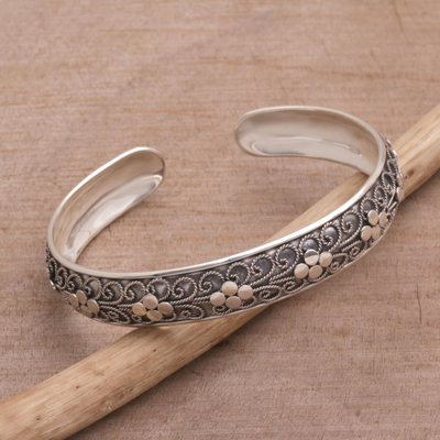 Sterling silver cuff bracelet, Shrine Ropes