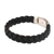 Men's leather bracelet, 'Powerful Weave' - Men's Leather Braided Wristband Bracelet from Bali