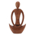 Wood sculpture, 'Maternal Meditation' - Handcrafted Suar Wood Meditation Sculpture from Bali thumbail