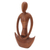 Wood sculpture, 'Maternal Meditation' - Handcrafted Suar Wood Meditation Sculpture from Bali