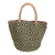Agel grass tote bag, 'Peacock Paradise in Green' - Agel Grass Tote Bag in Natural and Green Pattern