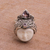 Amethyst cocktail ring, 'White Knight' - Carved Bone Cocktail Ring with Amethyst Gems (image 2) thumbail