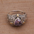 Amethyst and gold accent single stone ring, 'Deep Roots' - Sterling Silver and Amethyst Ring with 18K Gold Accents (image 2b) thumbail