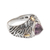 Amethyst and gold accent single stone ring, 'Deep Roots' - Sterling Silver and Amethyst Ring with 18K Gold Accents (image 2e) thumbail