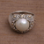 Cultured pearl and gold accent cocktail ring, 'Daisy Glow' - Handmade Cultured Pearl Cocktail Ring with Floral Motifs (image 2c) thumbail