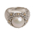 Cultured pearl and gold accent cocktail ring, 'Daisy Glow' - Handmade Cultured Pearl Cocktail Ring with Floral Motifs (image 2f) thumbail
