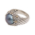 Cultured pearl cocktail ring, 'Dusky Daisy' - Blue Cultured Pearl Cocktail Ring with Floral Motifs (image 2g) thumbail