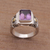 Amethyst and gold accent single stone ring, 'Purple Extravaganza' - Amethyst Gold Accent and Sterling Silver Single Stone Ring (image 2b) thumbail