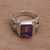 Amethyst and gold accent single stone ring, 'Purple Extravaganza' - Amethyst Gold Accent and Sterling Silver Single Stone Ring (image 2c) thumbail