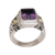 Amethyst and gold accent single stone ring, 'Purple Extravaganza' - Amethyst Gold Accent and Sterling Silver Single Stone Ring (image 2e) thumbail
