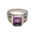 Amethyst and gold accent single stone ring, 'Purple Extravaganza' - Amethyst Gold Accent and Sterling Silver Single Stone Ring (image 2f) thumbail