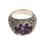 Gold accented amethyst cocktail ring, 'Ornate Majesty' - Amethyst Gold Accent and Sterling Silver Single Stone Ring (image 2d) thumbail