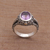 Amethyst and gold accent single stone ring, 'Princess of Vines' - Amethyst Gold Accent and Sterling Silver Single Stone Ring (image 2b) thumbail