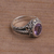 Amethyst and gold accent single stone ring, 'Princess of Vines' - Amethyst Gold Accent and Sterling Silver Single Stone Ring (image 2c) thumbail