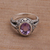 Amethyst and gold accent single stone ring, 'Princess of Vines' - Amethyst Gold Accent and Sterling Silver Single Stone Ring (image 2d) thumbail