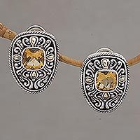 Featured review for Gold accented citrine drop earrings, Luxurious Swirls