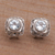 Blue topaz button earrings, 'Bamboo Shade' - Blue Topaz and Sterling Silver Button Earrings from Bali (image 2b) thumbail