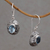 Blue topaz dangle earrings, 'Butterfly Haven' - Blue Topaz and Sterling Silver Floral Earrings from Bali (image 2b) thumbail
