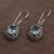 Blue topaz dangle earrings, 'Butterfly Haven' - Blue Topaz and Sterling Silver Floral Earrings from Bali (image 2d) thumbail
