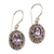 Amethyst dangle earrings, 'Butterfly Haven' - Amethyst and Sterling Silver Floral Earrings from Bali (image 2d) thumbail
