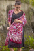 Batik silk shawl, 'Maroon Garden' - Floral Batik Silk Shawl in Maroon from Bali (image 2) thumbail