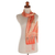 Batik silk scarf, 'Parang World in Mandarin' - Batik Silk Scarf with Parang Motifs in Mandarin from Bali (image 2e) thumbail
